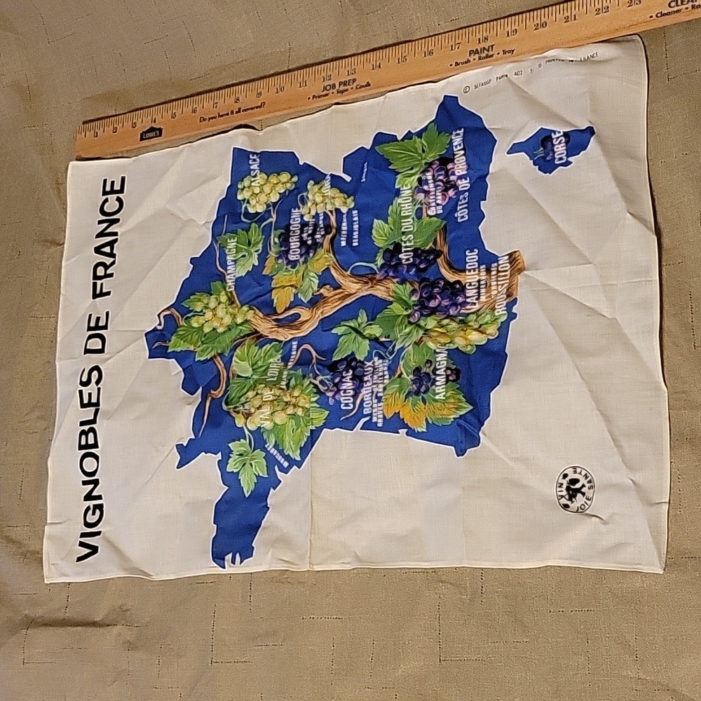 Vintage French Wine Region Map